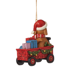 Jim Shore Country Living Dog in Wagon Christmas Ornament 6009131