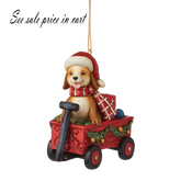 Jim Shore Country Living Dog in Wagon Christmas Ornament 6009131