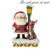 Rudolph & Santa Lite Up Lamp Post 6009110