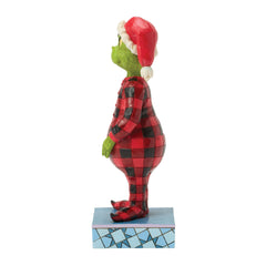 Enesco Dr. Seuss Grinch by Jim Shore Wearing Plaid Flannel Pajamas 6018953
