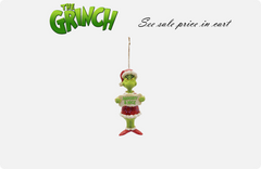 GRINCH HOLDING Naughty Nice Sign Christmas PVC ORNAMENT 5”