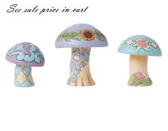 Mushrooms Set of 3 Figurines Jim Shore Heartwood Creek 6014430