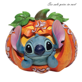 Jim Shore Disney Traditions Stitch in Jack o Lantern 6007080