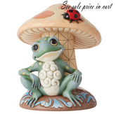 Frog Leaning on Mushroom Fig Jim Shore Heartwood Creek 6014429
