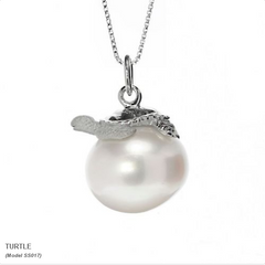 Galatea Sterling Silver Hawaii Collection Carved Peal with turtle SS-017