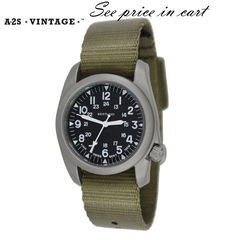 #11501 A-2S Vintage™ - Black dial, Field Drab Comfort-Webb™ Band