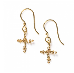 Southern Gates® 14k Gold Scrolling Vine Cross Earrings EG 425