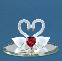 Swan Pair, Red Crystal