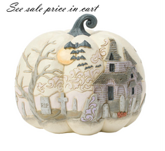 Pumpkin with Bats Flying Fig Jim Shore Heartwood Creek 6016636