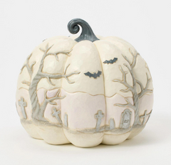 Pumpkin with Bats Flying Fig Jim Shore Heartwood Creek 6016636