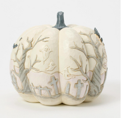 Pumpkin with Bats Flying Fig Jim Shore Heartwood Creek 6016636