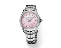 Seiko Coutura shimmering pink mother-of-pearl dial SUR585