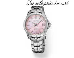 Seiko Coutura shimmering pink mother-of-pearl dial SUR585