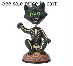 Bobble Head Black Cat Figurine Jim Shore Heartwood Creek 6018084