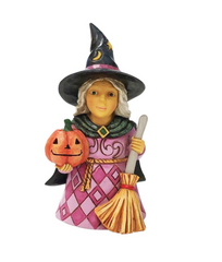 Mini Witch Holding Pumpkin Jim Shore Heartwood Creek 6014477