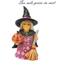 Mini Witch Holding Pumpkin Jim Shore Heartwood Creek 6014477
