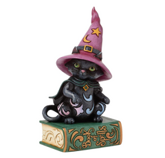 Black Cat Sitting on Book Pint Jim Shore Heartwood Creek 6016645