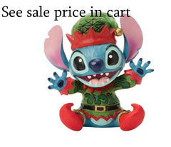 Enesco Disney Traditions Stitch Dressed as a Christmas Elf Miniature 6018715