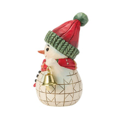 Enesco Jim Shore Heartwood Creek Snowman Holding a Jingle Bell Mini 6019325