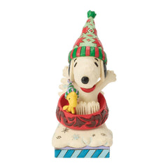 Enesco Peanuts by Jim Shore Snoopy and Woodstock in Dog Bowl Sled6018679