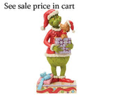 Enesco Dr. Seuss Grinch by Jim Shore Holding Max Popping Out of a Gift Box 6018957
