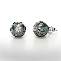 Galatea 14KW Pearl and Diamond .08ct Earrings