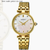 Seiko Diamonds SS GP Quartz Mother of Pearl Dial HGH008