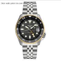 SEIKO SSK021 Automatic Watch for Men - 5 Sports Collection Stainless Steel Charcoal Dial GMT