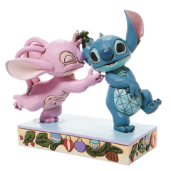 Jim Shore Disney Traditions Angel and Stitch mistletoe kisses 6008980