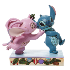 Jim Shore Disney Traditions Angel and Stitch mistletoe kisses 6008980