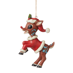 Rudolph in Santa suit ornament 6009113