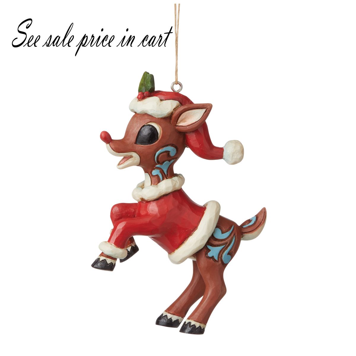 Rudolph in Santa suit ornament 6009113