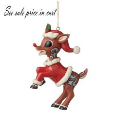 Rudolph in Santa suit ornament 6009113