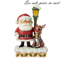 Rudolph & Santa Lite Up Lamp Post 6009110