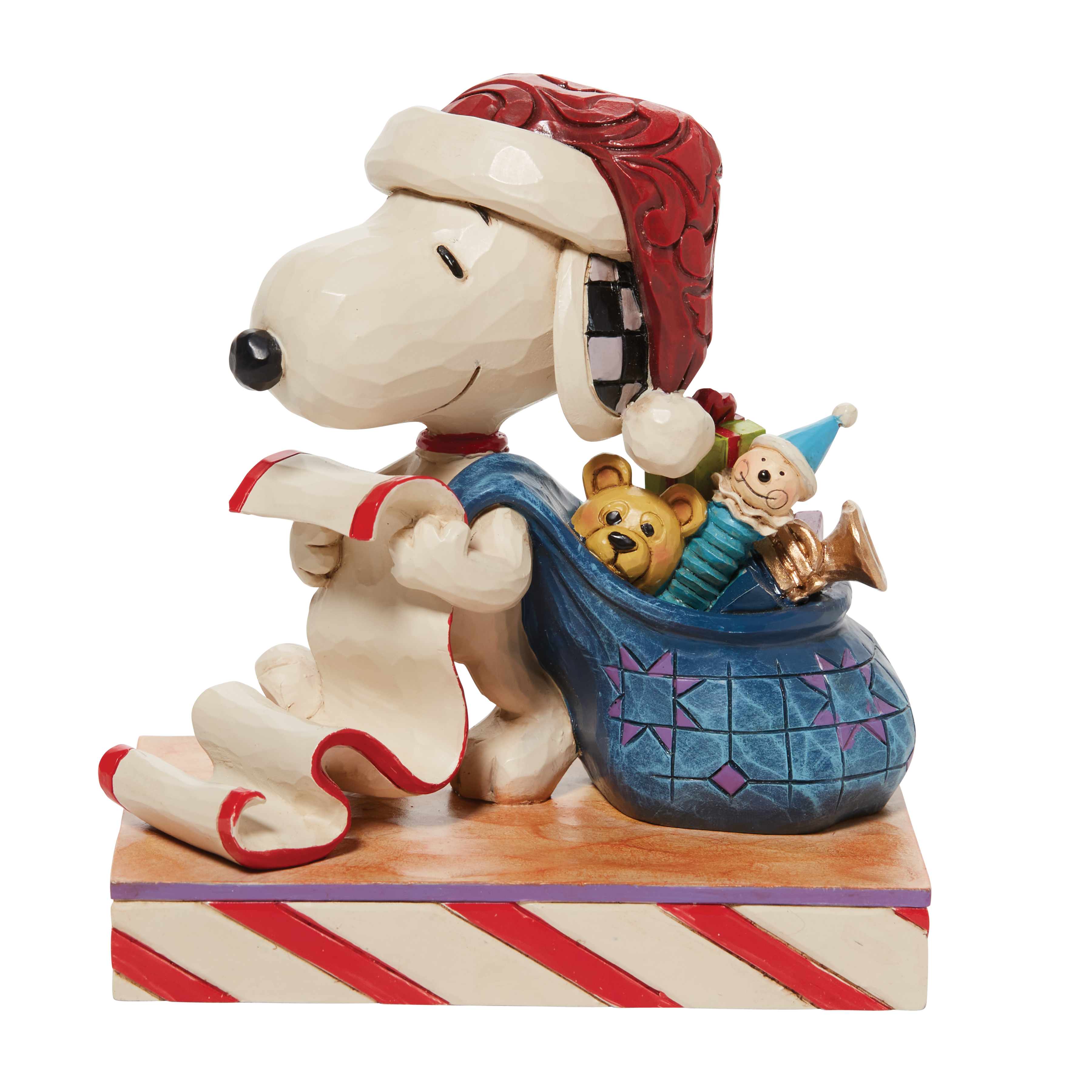 Jim Shore Peanuts Santa Snoopy with list and bag Figurine 6010323