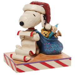 Jim Shore Peanuts Santa Snoopy with list and bag Figurine 6010323