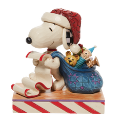 Jim Shore Peanuts Santa Snoopy with list and bag Figurine 6010323