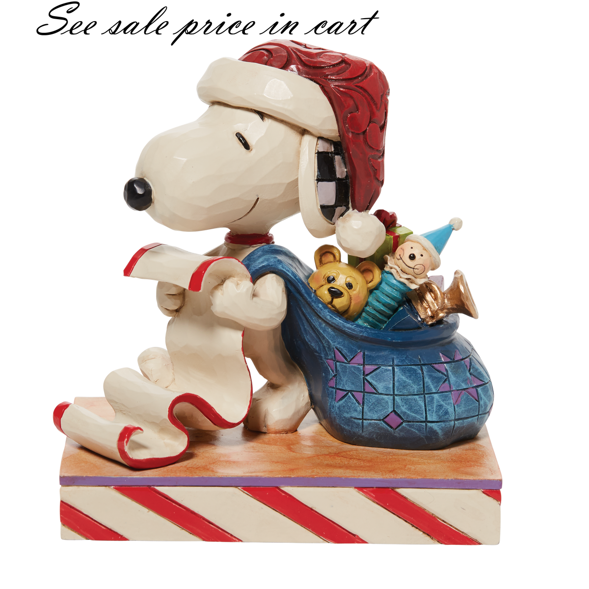 Jim Shore Peanuts Santa Snoopy with list and bag Figurine 6010323