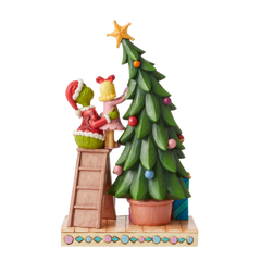 Jim Shore GRINCH CINDY LOU WHO DECORATING TREE Christmas Figurine 6012694