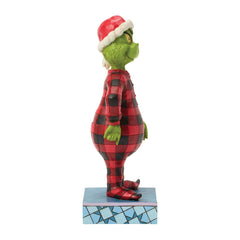 Enesco Dr. Seuss Grinch by Jim Shore Wearing Plaid Flannel Pajamas 6018953