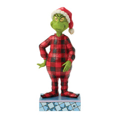 Enesco Dr. Seuss Grinch by Jim Shore Wearing Plaid Flannel Pajamas 6018953