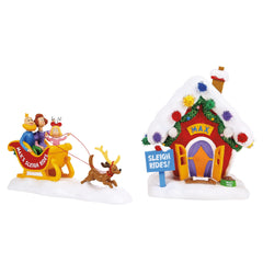Department 56 Dr. Seuss Grinch Village Max's Sleigh Rides 2-Piece Light Up Building 6018383