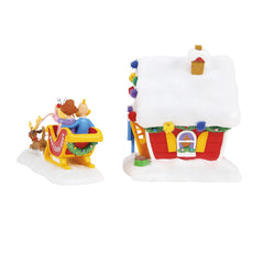 Department 56 Dr. Seuss Grinch Village Max's Sleigh Rides 2-Piece Light Up Building 6018383