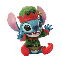 Enesco Disney Traditions Stitch Dressed as a Christmas Elf Miniature 6018715