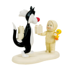 Department 56 Snowbabies Looney Tunes Tweety and Sylvester a Pwesent for a Putty Tat 6016029