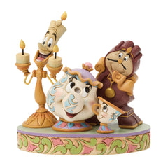 Enesco Disney Traditions Beauty and The Beast Lumiere, Mrs. Potts, Chip and Cogsworth 6018724