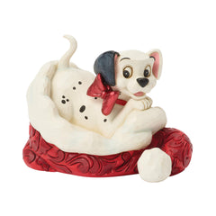 Enesco Disney Traditions 101 Dalmatians Puppy Sitting in a Santa Hat Miniature 6018719
