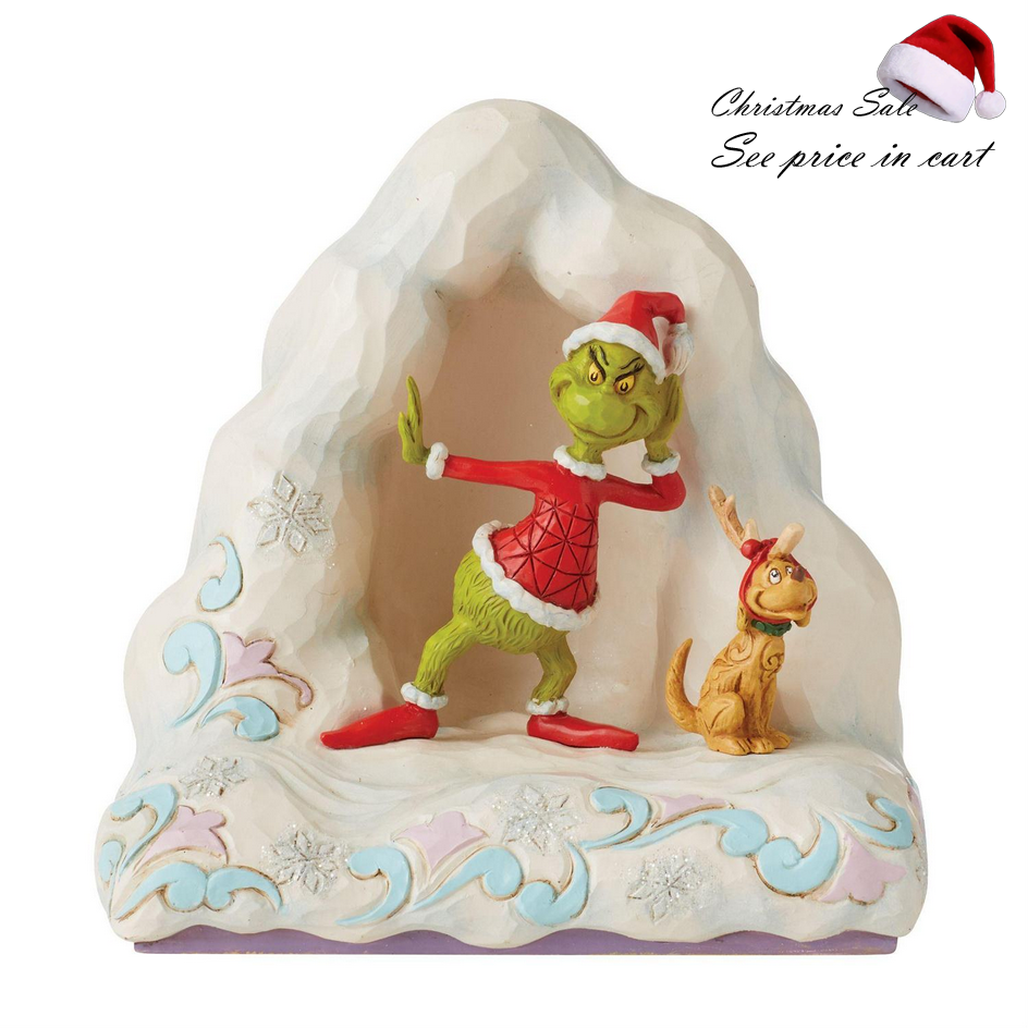 Grinch and Max on Snow Mound Jim Shore Dr. Seuss 6010780