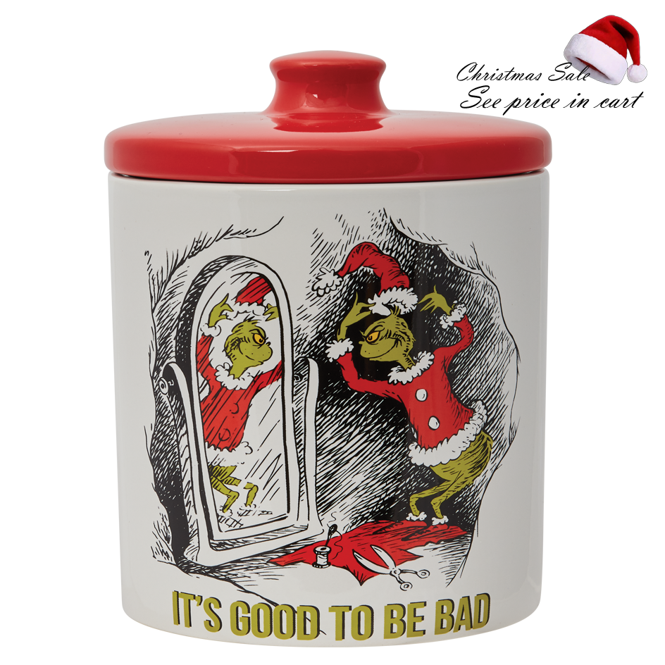 Classic Santa Grinch Canister Studio Brands Cookie Jar 6015780