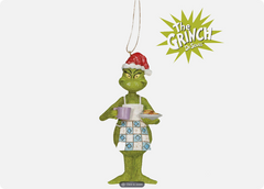 Christmas Grinch in Apron with Hot Cocoa and Cookies Ornament 6010786